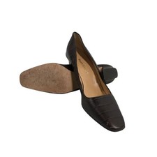 Vintage Ralph Lauren Brown Square Toe Block Heel Pumps 8