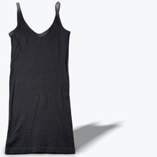 Guess Black Textured Knit Bodycon Spaghetti Strap Mini Slip Dress XS