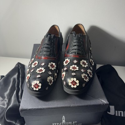 Jiniwu Vanguard Men's Black Leather Derby Shoes Size Us 8