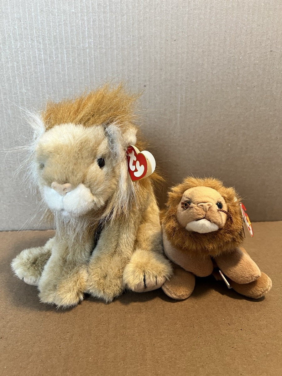 Ty LION Lot TY Classic Sahara The Lion Beanie Baby Roary The Lion  MWMTs