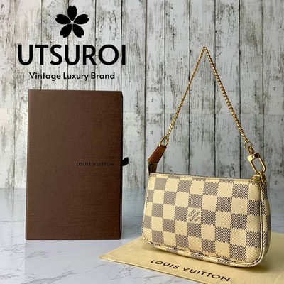 LOUIS VUITTON Mini Pochette Accessoires Damier Azur Pouch Auth【Condition:S】