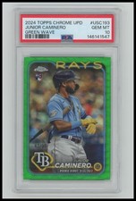 2024 Topps Chrome Update Junior Caminero Rookie Green Wave /99 #USC193 PSA 10!