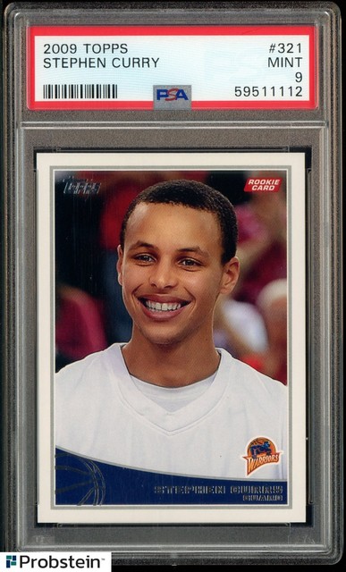 2009-10 Topps #321 Stephen Curry Golden State Warriors RC Rookie PSA 9 LOOKS GEM