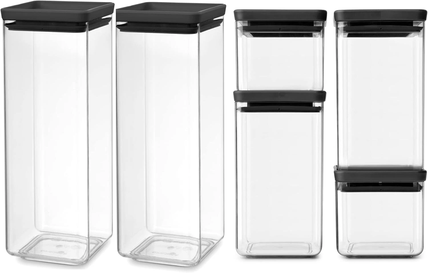 Tasty+ 6-Piece BPA-Free Stackable Food Canisters - Space-Saving Jars