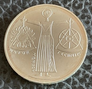 10 DM Silbergedenkmünze Mensch Natur Technik von 2000