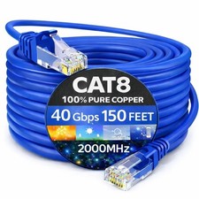 Cat 8 Ethernet Cable 40Gbps 2000MHz,Heavy Duty High-Speed Flat LAN Network Cable