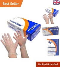 Clear Vinyl Gloves Box of 100 - Latex-Free Medium Disposable Protection