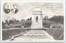 1907 McKinley Monument Postcard Westlawn Cemetery Canton Ohio Bunce