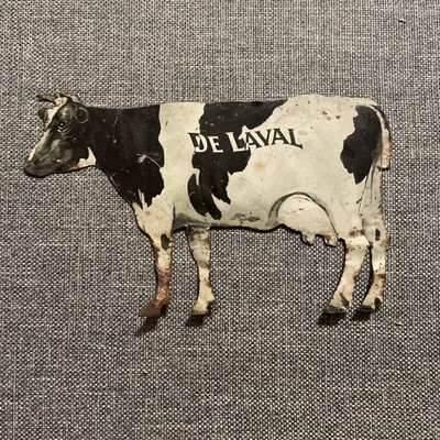 De Laval Cream Separator & Milker Tin Metal Holstein Cow Advertising - 5'' Long