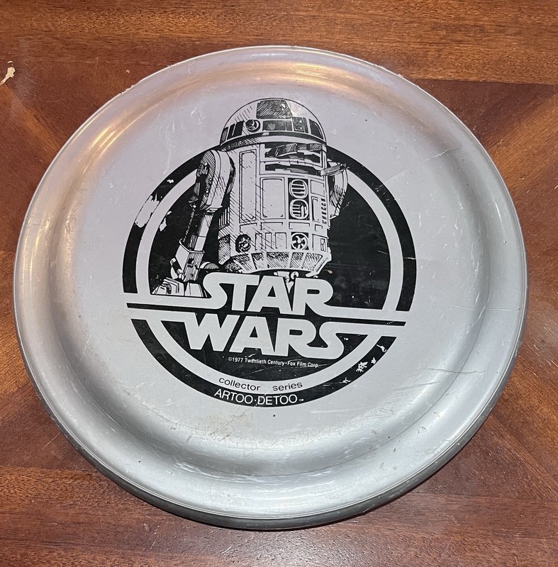 1977 Attoo Detoo R2D2?FLYER 9.5" STAR WARS PINE SOL Mail Away Frisbee