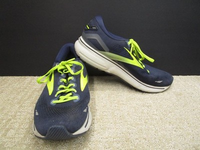 Brooks Ghost  Shoes Mens Size 12 Blue Neon Yellow Running Cushion Sneakers