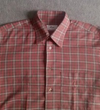 Brioni Shirt Men's Medium Plaid Button Up Long Sleeve Made In Italy EUC