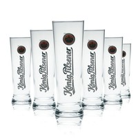 6X König Pilsener Bier Glas 0,3L Stange Pokal Sahm Gastro Eichstrich Beer GläSer