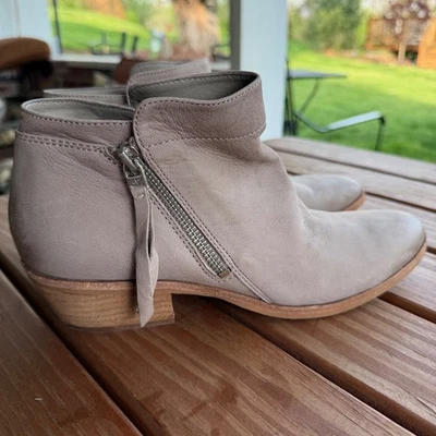 Sam Edelman Botines Packer Cuero Taupe Cremallera Lateral Tacón Bloque Mujer 9 - Imagen 1 de 4