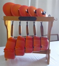 Le Creuset Volcanic Orange Saucepan Lidded Set & Stand | 14, 16, 18, 20 & 22 cms