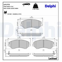 Delphi Bremsbelagsatz Scheibenbremse LP1773 FüR Chrysler KJ Voyager Cherokee 4X4