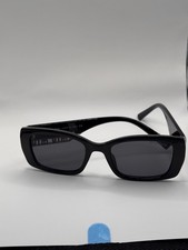 Miu Miu Rectangle Women's Sunglasses Black Plastic Frame Black Tinted Lens