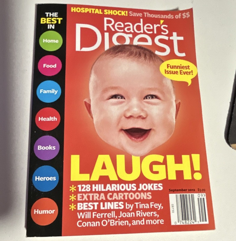 Reader's Digest September 2012 Issue "LAUGH!" Illustrated English Humor Tina Fey