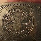Antique John Deere & Webber Name Plate Emblem Tag Horse Drawn Wagon Sleigh