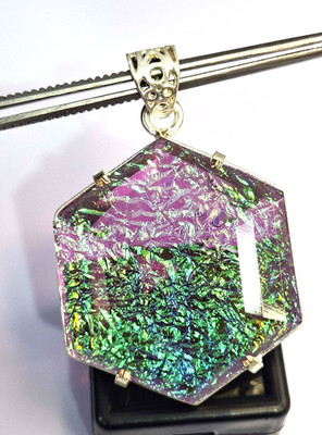 Monarch Feueropal Lab Created 115,15 ct Anhänger Sechseck lose Edelstein SP1200