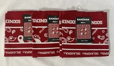 Three (3) OKLAHOMA SOONERS 21" x 21” Bandana Scarf by IPG Team Sports