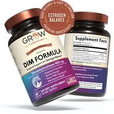 DIM Supplement (Diindolylmethane) with BioPerine 60 DAY SUPPLY ESTROGEN BALANCE