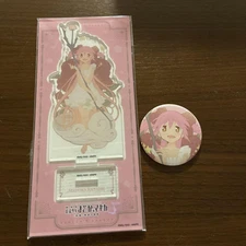 Madoka Magica Flower Acrylic Stand Can Badge Set