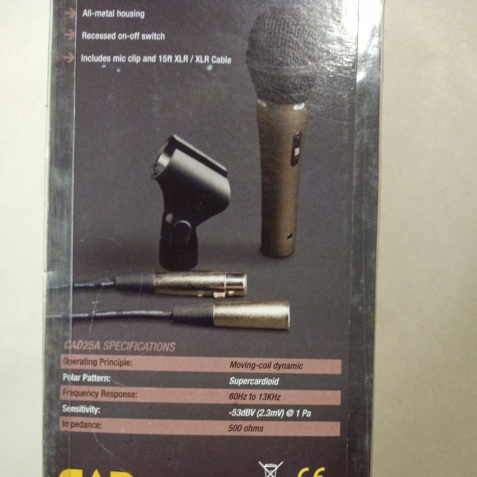 Nuevo Micrófono Dinámico Supercardioide CAD 25A Grabación Realización Vocal Portátil Foto 4 de 4