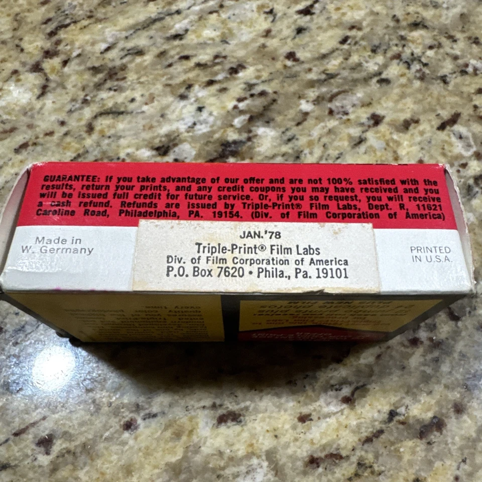 Película de colección triple impresión laboratorios 126 colores hecha en EE. UU. Exp. Junio 1978 Precintado Foto 4 de 4