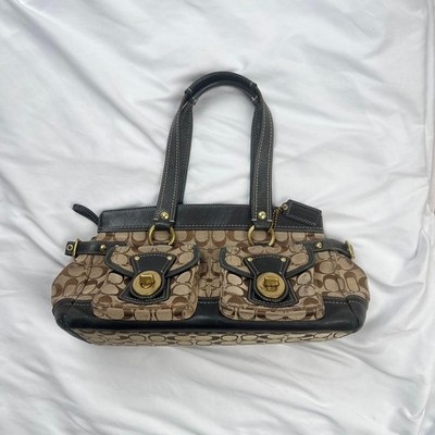 Coach Turn Lock Signature Legacy Satchel Handbag Shoulder Bag Y2K