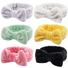 6Pack Bow Terry Cloth Spa Headbands for Face Washing  Makeup Women  Girls