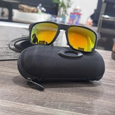 Oakley Holbrook Style Matte Black Gold Lens Sunglasses Non Polarized UV400