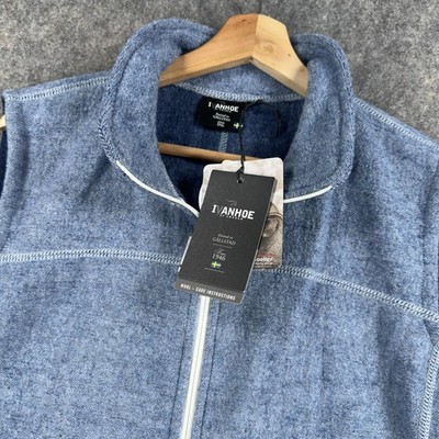 Ivanhoe Of Sweden Vest Womens 40 Blue Wool Fleece Full Zip Pockets Outdoor Warm