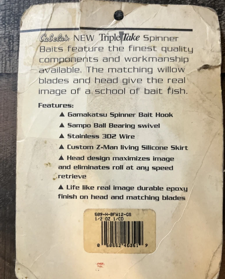 Vintage Cabela's RealImage Triple Take Spinner Bait. Never Used. NOS. - Image 4 of 4