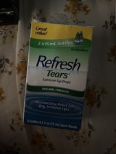 REFRESH TEARS - LUBRICANT EYE DROPS - TWIN PACK - 2 x 15ML BOTTLES -