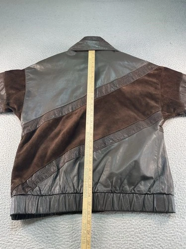 Vintage Comint Leather Bomber Jacket Mens Medium Brown Western Argentina 80s 90s image 12