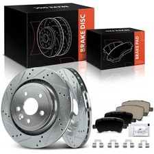 Rear Drilled Brake Rotors & Ceramic Brake Pads for Volvo S60 2011-2018 S80 V70