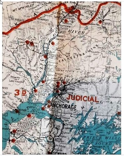 MAPA DE ALASKA Kroll Map Company Seattle Washington, alrededor de 1941 - Imagen 3 de 3