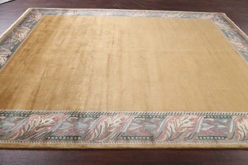 Luxury Nepalese Indian Area Rug Hand-Knotted Gold 8x10 ft - Picture 14 of 20