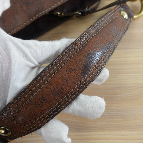 VINTAGE Coach Bag Womens Leather Brown Shoulder Hobo Handbag Logo CC Canvas Zoe - Imagen 16 de 19