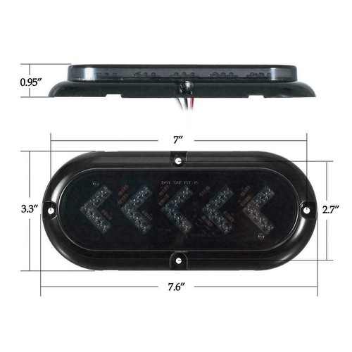 Luces de señal de giro para remolque de freno de coche 2x25 LED 6" flecha secuencial ámbar ovalada 12 V - Imagen 9 de 12