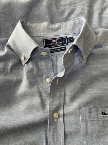 Camicia Vineyard Vines By Shep & Ian slim fit Tucker con bottoni piccola tinta unita blu - Foto 15 di 16