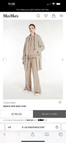 S Max Mara Alpaca and wool coat Retail: 1765 NWT - Picture 2 of 7