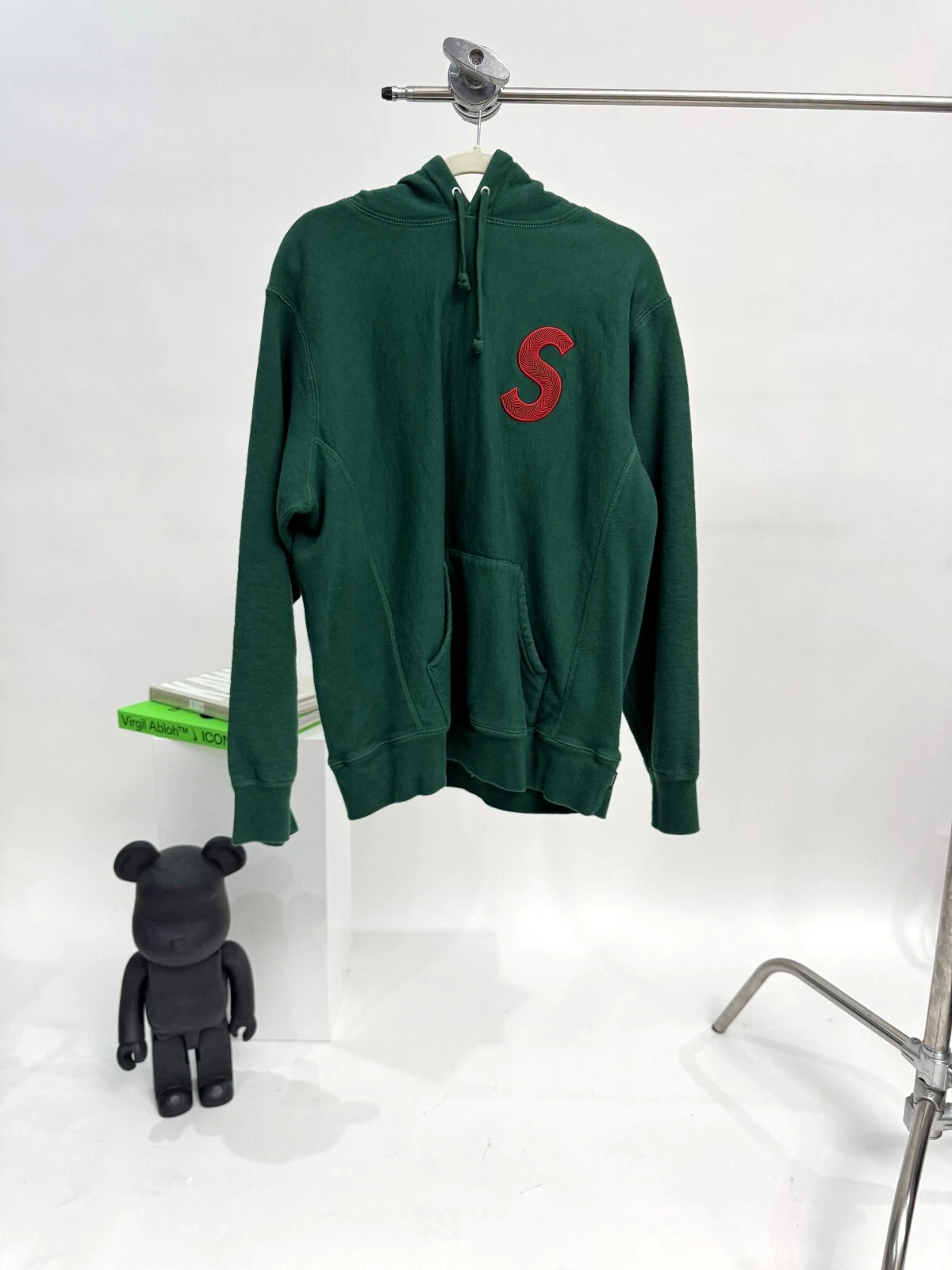 Sweat à capuche Supreme S logo vert foncé FW18