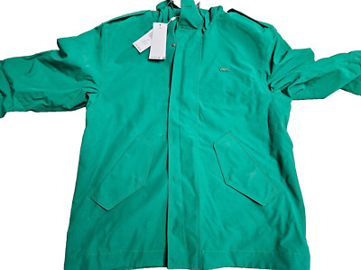 LACOSTE BH2524 Men s Water-Resistant Cotton Blend Short Hooded Parka GREEN XL