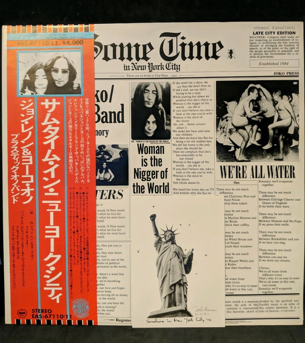 John & Yoko Plastic Ono Band ‎Some Time In New York City Japan EAS
