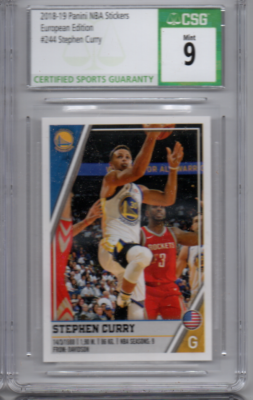 2018-19 STEPHEN CURRY PANINI NBA STICKER # 244 EUROPEAN CSG 9 | eBay