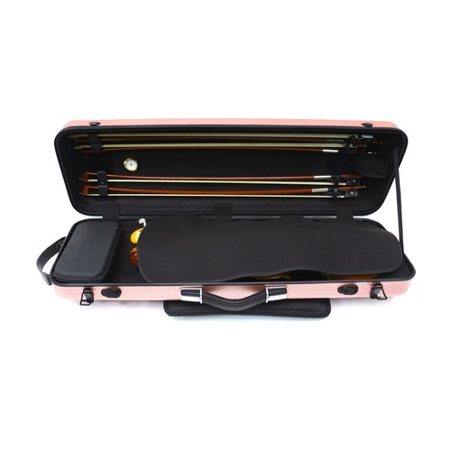 Violin Case 4/4 size Carbon Fiber hard shell with Backstraps Mucic sheet bag - Picture 3 of 10