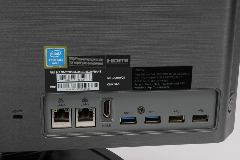 Computadora MSI 23.8" AIO Computer Pro 24X 7M-023US Intel 4415U 4GB Ram 500GB HDD Foto 4 de 4