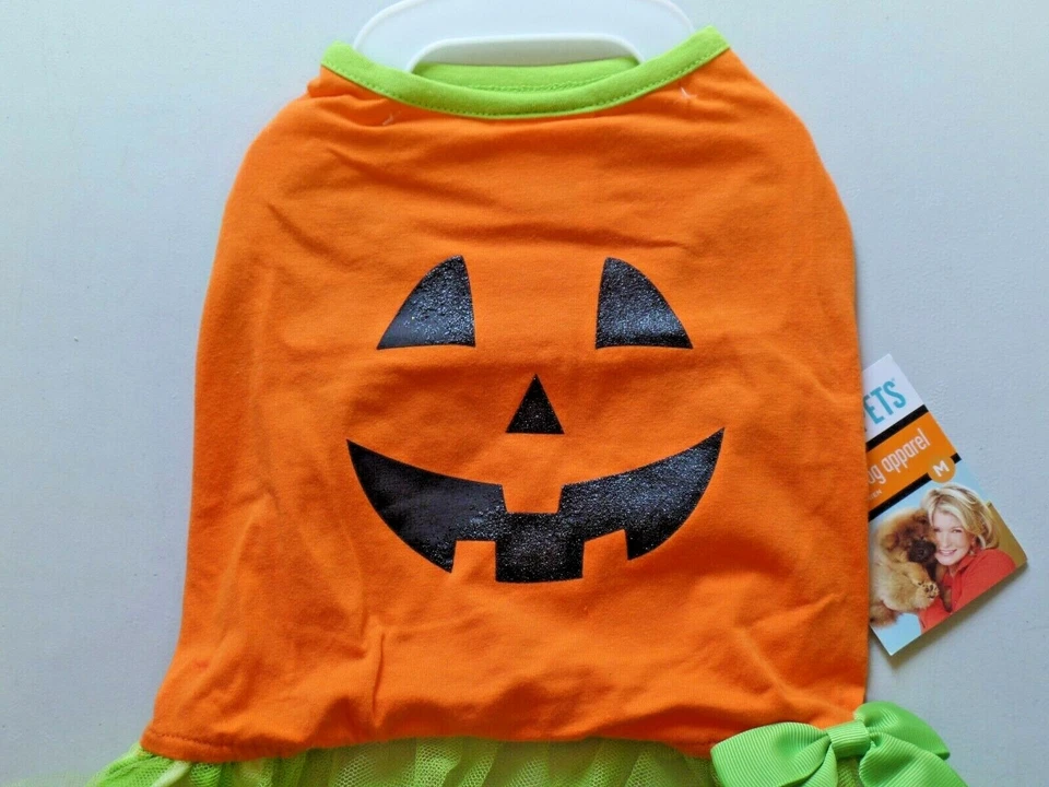 Vestido fantasia de abóbora Halloween fofo roupa de cachorro Martha Stewart PETS moda M - Imagem 2 de 4